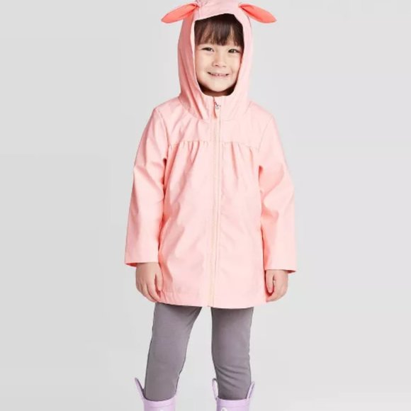 Cat Jack Toddler Pink Bunny Raincoat 4t 